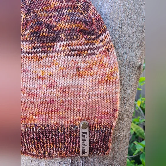 Hand Knit Beanie Hat Stocking Cap Multicolor Pattern Luxury Premium Wool Blend